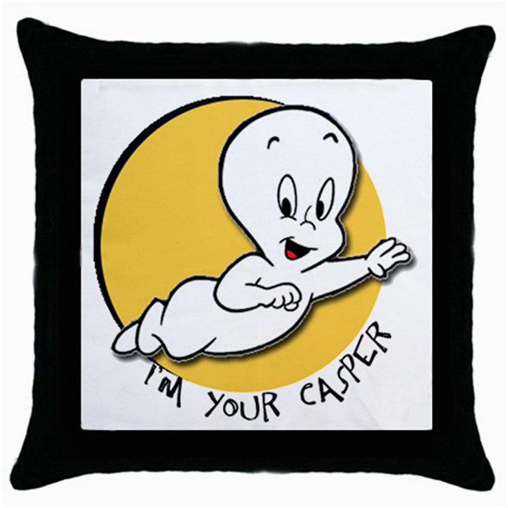 Casper2 Throw Pillow Case (Black)