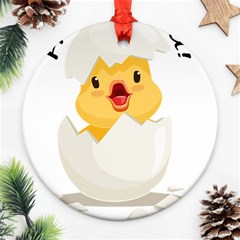 Cute Chick Round Ornament (two Sides) by RuuGallery10