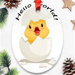 Cute Chick Oval Ornament (two Sides)