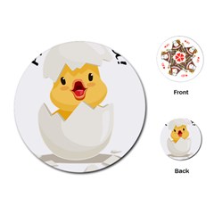 Cute Chick Playing Cards Single Design (round)