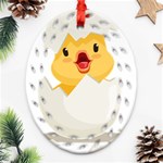 Cute Chick Ornament (Oval Filigree) Front