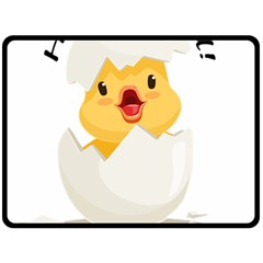 Cute Chick Two Sides Fleece Blanket (large) by RuuGallery10