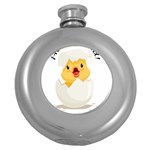 Cute Chick Round Hip Flask (5 oz) Front