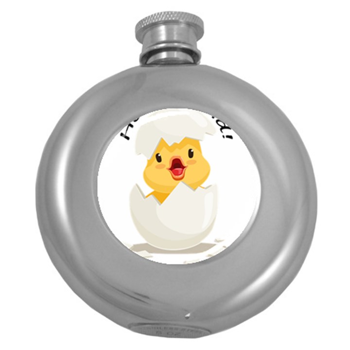 Cute Chick Round Hip Flask (5 oz)