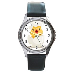 Cute Chick Round Metal Watch