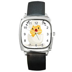 Cute Chick Square Metal Watch by RuuGallery10