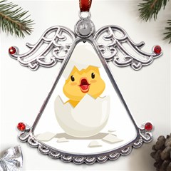 Cute Chick Metal Angel With Crystal Ornament