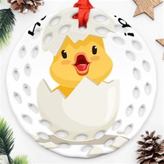 Cute Chick Ornament (round Filigree)