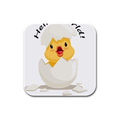 Cute Chick Rubber Square Coaster (4 Pack) by RuuGallery10