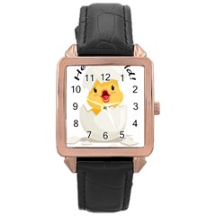 Cute Chick Rose Gold Leather Watch 