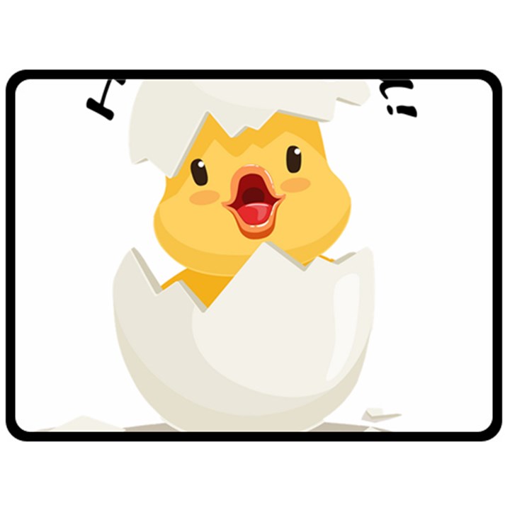 Cute Chick Two Sides Fleece Blanket (Large)