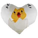 Cute Chick Large 19  Premium Flano Heart Shape Cushions Front