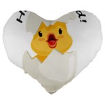 Cute Chick Large 19  Premium Flano Heart Shape Cushions Back