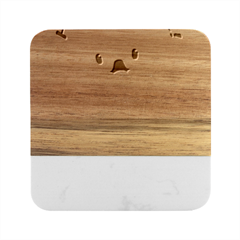 Cute Chick Marble Wood Coaster (square)