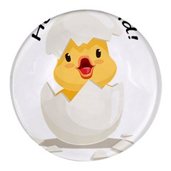 Cute Chick Round Glass Fridge Magnet (4 Pack) by RuuGallery10