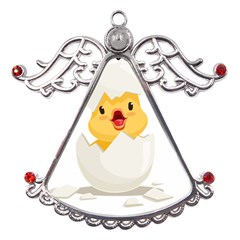 Cute Chick Metal Angel With Crystal Ornament