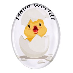 Cute Chick Oval Glass Fridge Magnet (4 Pack) by RuuGallery10