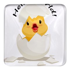 Cute Chick Square Glass Fridge Magnet (4 Pack) by RuuGallery10