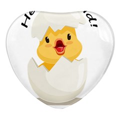 Cute Chick Heart Glass Fridge Magnet (4 Pack) by RuuGallery10