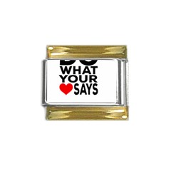 Do What Ur Heart Says Gold Trim Italian Charm (9mm)