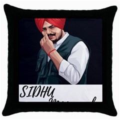 Moosewala Throw Pillow Case (black)