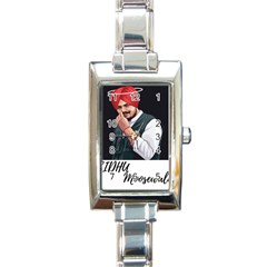 Moosewala Rectangle Italian Charm Watch by Mayank