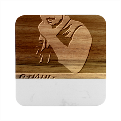 Moosewala Marble Wood Coaster (square) by Mayank