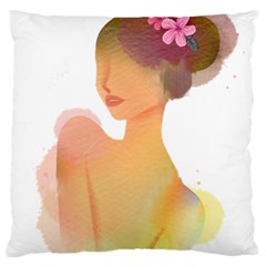 Lady Large Premium Plush Fleece Cushion Case (two Sides) by RuuGallery10