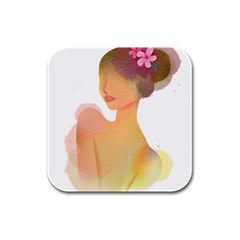 Lady Rubber Square Coaster (4 Pack) by RuuGallery10