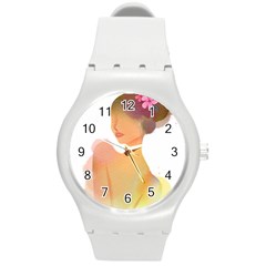 Lady Round Plastic Sport Watch (m)