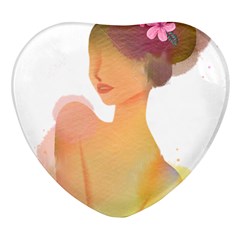 Lady Heart Glass Fridge Magnet (4 Pack) by RuuGallery10