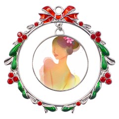 Lady Metal X mas Wreath Ribbon Ornament