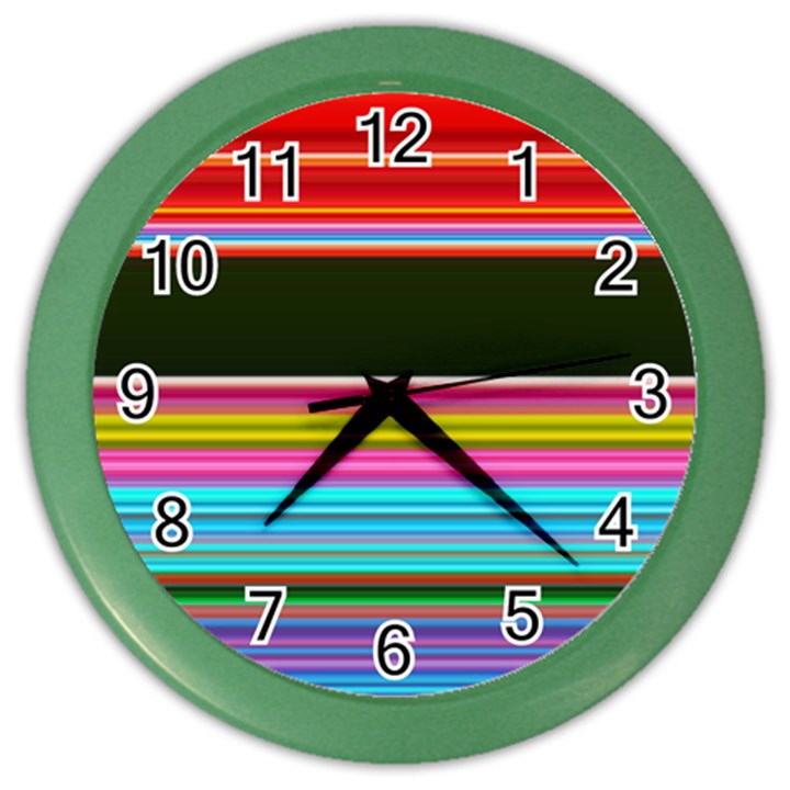 Horizontal Line Colorful Color Wall Clock