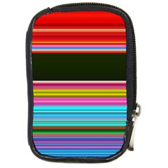 Horizontal Line Colorful Compact Camera Leather Case by Grandong