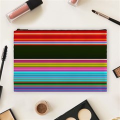 Horizontal Line Colorful Cosmetic Bag (large) by Grandong