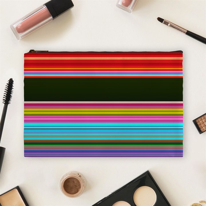 Horizontal Line Colorful Cosmetic Bag (Large)