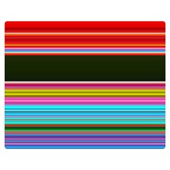 Horizontal Line Colorful Two Sides Premium Plush Fleece Blanket (medium) by Grandong