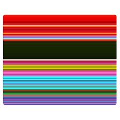 Horizontal Line Colorful Premium Plush Fleece Blanket (medium)