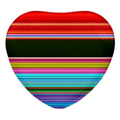 Horizontal Line Colorful Heart Glass Fridge Magnet (4 Pack) by Grandong