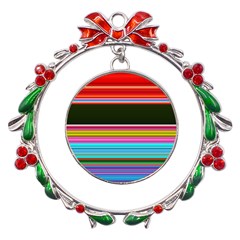 Horizontal Line Colorful Metal X mas Wreath Ribbon Ornament by Grandong