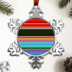 Horizontal Line Colorful Metal Small Snowflake Ornament by Grandong