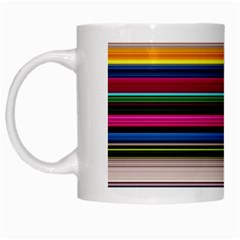 Horizontal Lines Colorful White Mug by Grandong