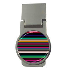 Horizontal Lines Colorful Money Clips (round)  by Grandong