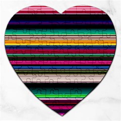 Horizontal Lines Colorful Jigsaw Puzzle (heart) by Grandong