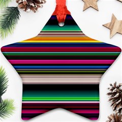 Horizontal Lines Colorful Star Ornament (two Sides) by Grandong