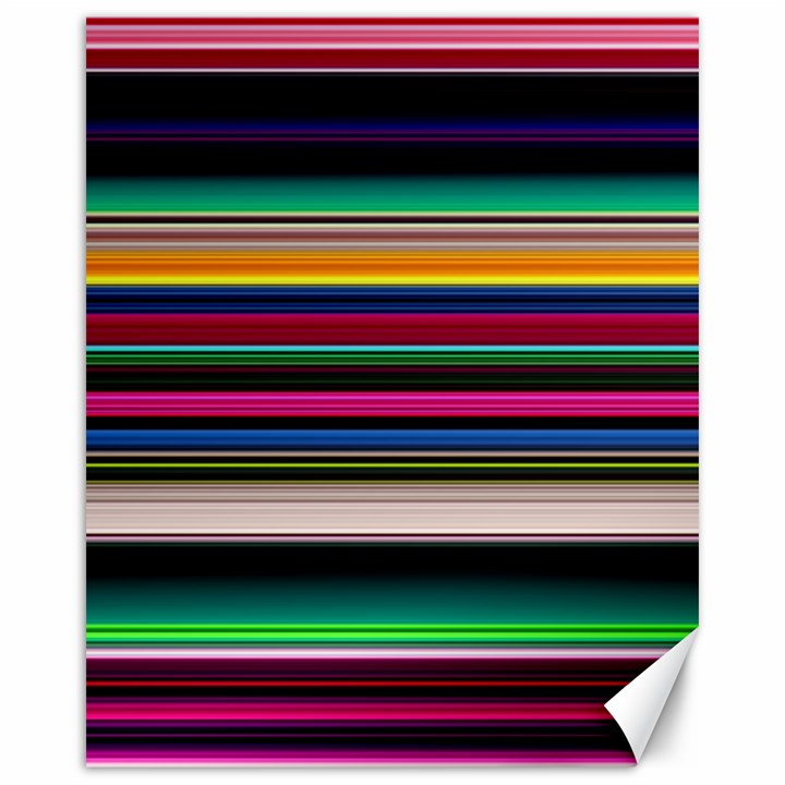 Horizontal Lines Colorful Canvas 16  x 20 