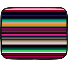 Horizontal Lines Colorful Two Sides Fleece Blanket (mini) by Grandong