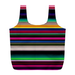 Horizontal Lines Colorful Full Print Recycle Bag (l) by Grandong