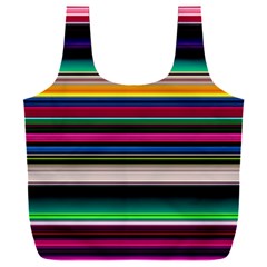 Horizontal Lines Colorful Full Print Recycle Bag (xxl) by Grandong