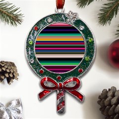 Horizontal Lines Colorful Metal X mas Lollipop With Crystal Ornament by Grandong